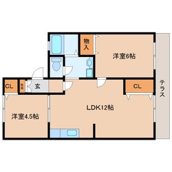 菜畑駅 徒歩5分 1階の物件間取画像